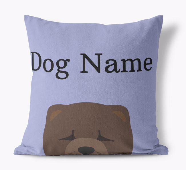 {dogsName}'s Icon & Name: Personalized {breedFullName} Canvas Pillow